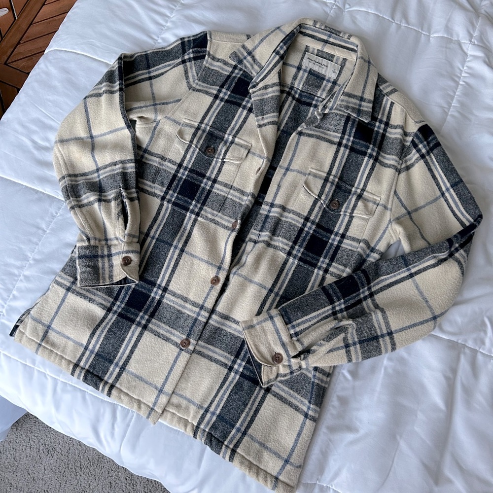 Abercrombie and Fitch Oversized Shirt Jacket Flannel Shacket